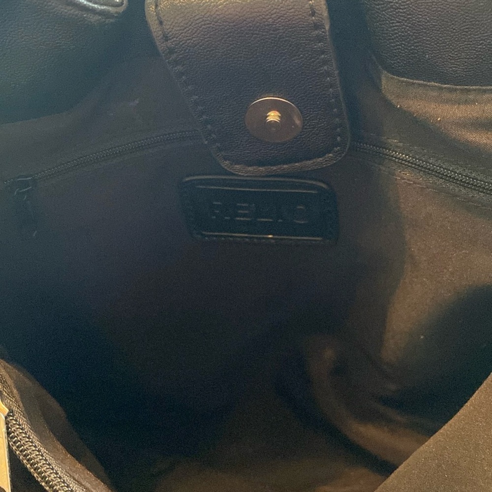 Relic Black Shoulder Bag with Textured Leather-Like Finish and Silver Hardware‎ - Picture 5 of 11